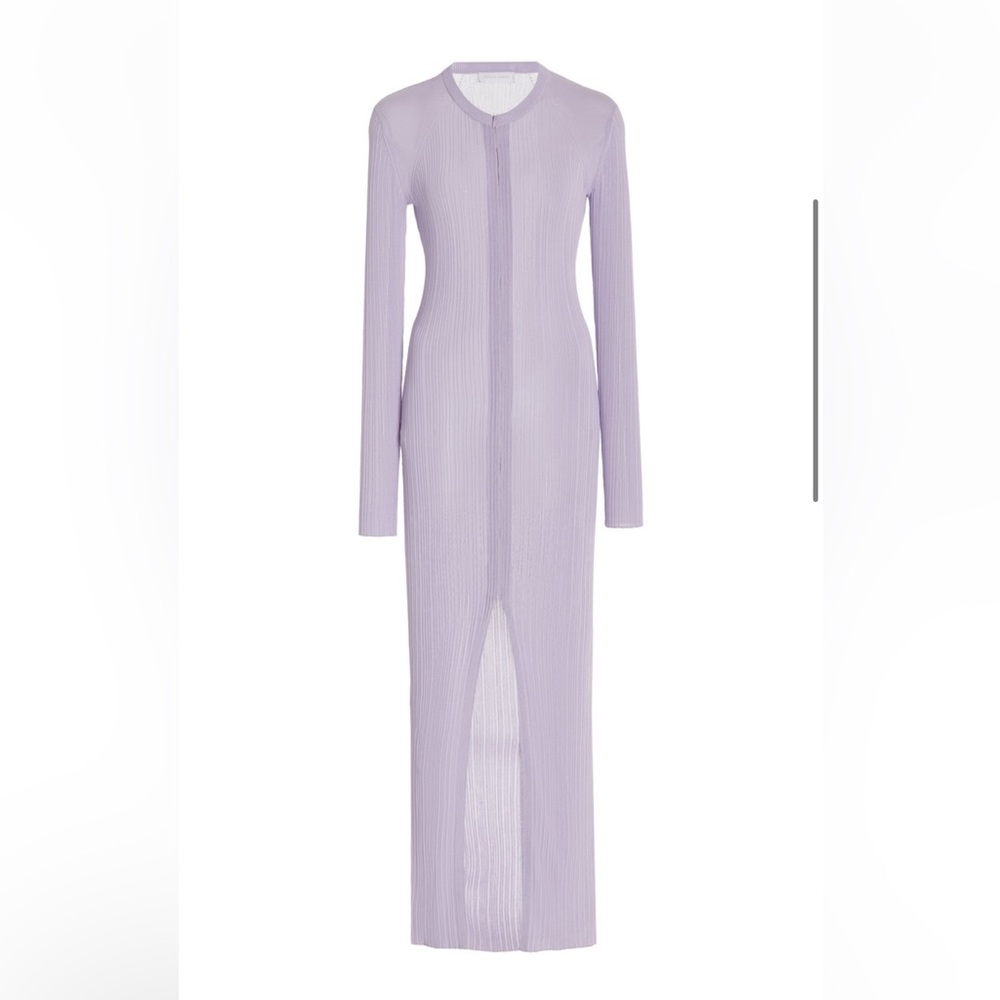 Jonathan Simkhai Purple Sheath Dress Long Sleeve Slit